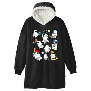 Sports Funny Halloween Collection Of Many Cute Baby Ghosts Gift Hooded Wearable Blanket