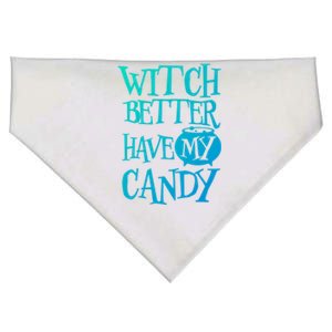 Simple Funny Halloween Witch Better Have My Candy Graphic Gift USA-Made Doggie Bandana