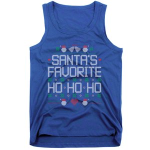 SantaS Favorite Ho Ho Ho Ugly Christmas Funny Quote Gift Tank Top