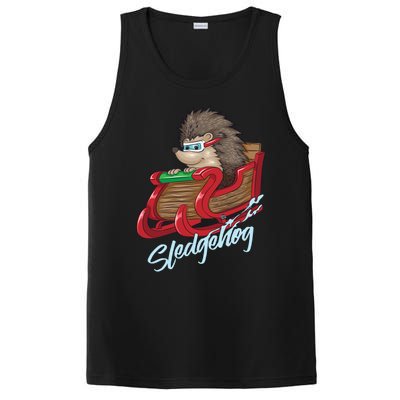 Sledgehog Funny Hedgehog Sleigh Pet Christmas Gift Great Gift PosiCharge Competitor Tank