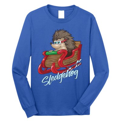 Sledgehog Funny Hedgehog Sleigh Pet Christmas Gift Great Gift Long Sleeve Shirt