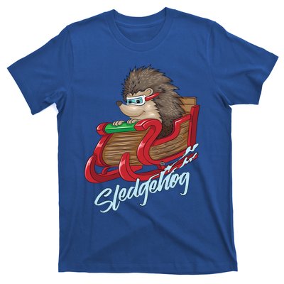 Sledgehog Funny Hedgehog Sleigh Pet Christmas Gift Great Gift T-Shirt