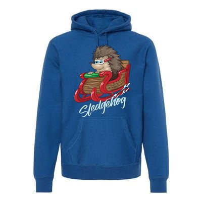 Sledgehog Funny Hedgehog Sleigh Pet Christmas Gift Great Gift Premium Hoodie