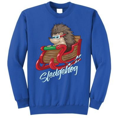 Sledgehog Funny Hedgehog Sleigh Pet Christmas Gift Great Gift Tall Sweatshirt