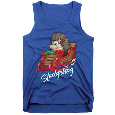 Sledgehog Funny Hedgehog Sleigh Pet Christmas Gift Great Gift Tank Top