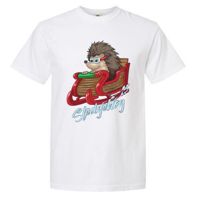 Sledgehog Funny Hedgehog Sleigh Pet Christmas Gift Great Gift Garment-Dyed Heavyweight T-Shirt