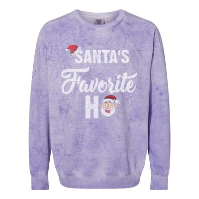 Santas Favorite Ho Funny Christmas Gift Colorblast Crewneck Sweatshirt