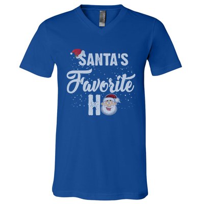 Santas Favorite Ho Funny Christmas Gift V-Neck T-Shirt