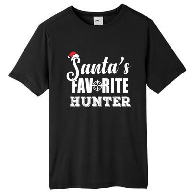 SantaS Favorite Hunter Funny Deer Hunting Christmas Gift Tall Fusion ChromaSoft Performance T-Shirt