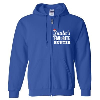 SantaS Favorite Hunter Funny Deer Hunting Christmas Gift Full Zip Hoodie