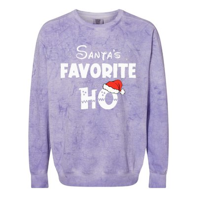 Santa's Favorite Ho Funny Family Matching Christmas Pajamas  Colorblast Crewneck Sweatshirt