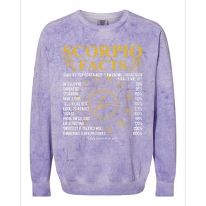 Scorpio Facts Horoscope Gift For Birthday Celebrant Gift Colorblast Crewneck Sweatshirt