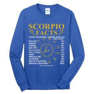 Scorpio Facts Horoscope Gift For Birthday Celebrant Gift Tall Long Sleeve T-Shirt