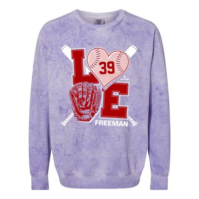 Sam Free Is Love Washington Baseball Fan Valentines Day Gift Colorblast Crewneck Sweatshirt