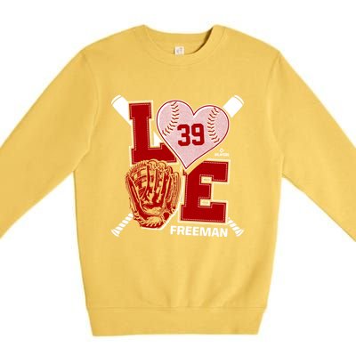 Sam Free Is Love Washington Baseball Fan Valentines Day Gift Premium Crewneck Sweatshirt