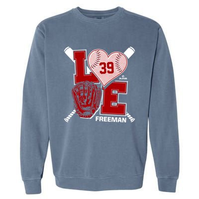 Sam Free Is Love Washington Baseball Fan Valentines Day Gift Garment-Dyed Sweatshirt