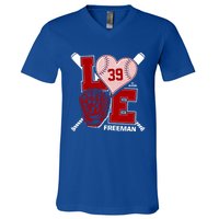 Sam Free Is Love Washington Baseball Fan Valentines Day Gift V-Neck T-Shirt