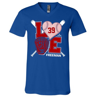 Sam Free Is Love Washington Baseball Fan Valentines Day Gift V-Neck T-Shirt