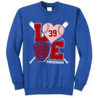 Sam Free Is Love Washington Baseball Fan Valentines Day Gift Tall Sweatshirt