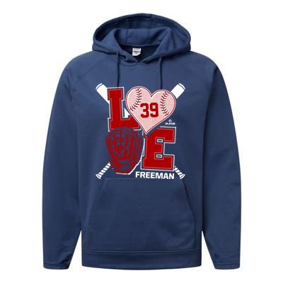 Sam Free Is Love Washington Baseball Fan Valentines Day Gift Performance Fleece Hoodie