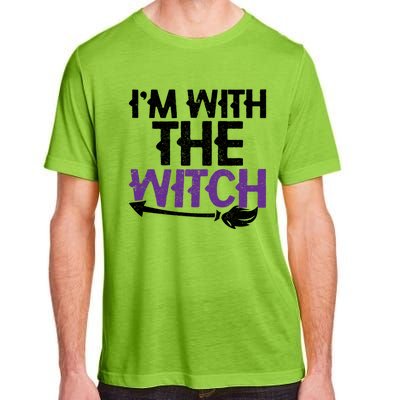 Sarcastic Funny Im With The Witch Halloween Couples Gift Adult ChromaSoft Performance T-Shirt