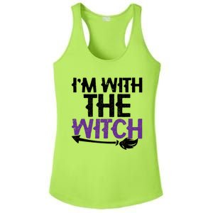 Sarcastic Funny Im With The Witch Halloween Couples Gift Ladies PosiCharge Competitor Racerback Tank