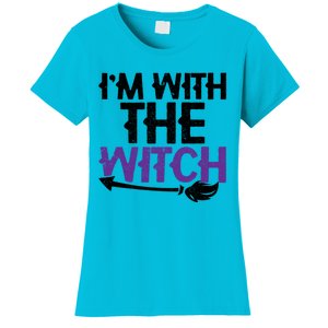 Sarcastic Funny Im With The Witch Halloween Couples Gift Women's T-Shirt