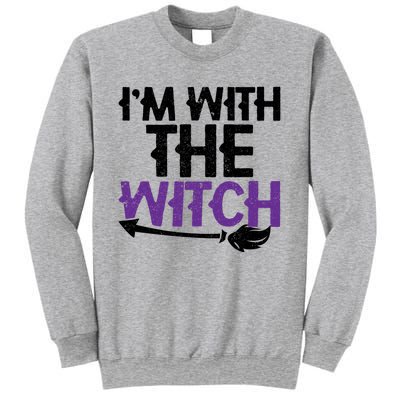 Sarcastic Funny Im With The Witch Halloween Couples Gift Sweatshirt