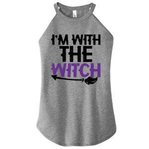 Sarcastic Funny Im With The Witch Halloween Couples Gift Women's Perfect Tri Rocker Tank