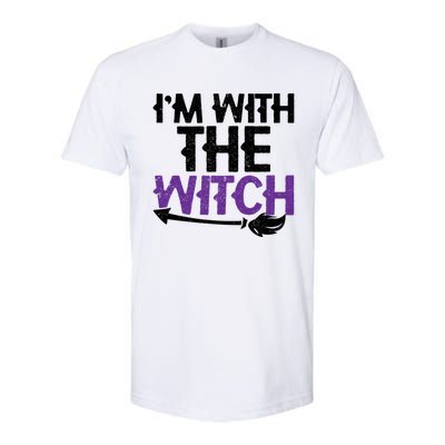 Sarcastic Funny Im With The Witch Halloween Couples Gift Softstyle® CVC T-Shirt