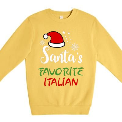 Santas Favorite Italian Funny Santa Hat Christmas Gift Premium Crewneck Sweatshirt