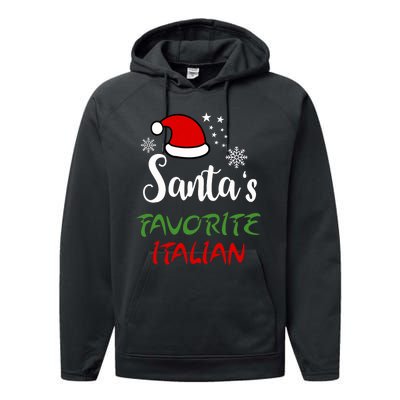 Santas Favorite Italian Funny Santa Hat Christmas Gift Performance Fleece Hoodie