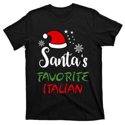 Santas Favorite Italian Funny Santa Hat Christmas Gift T-Shirt