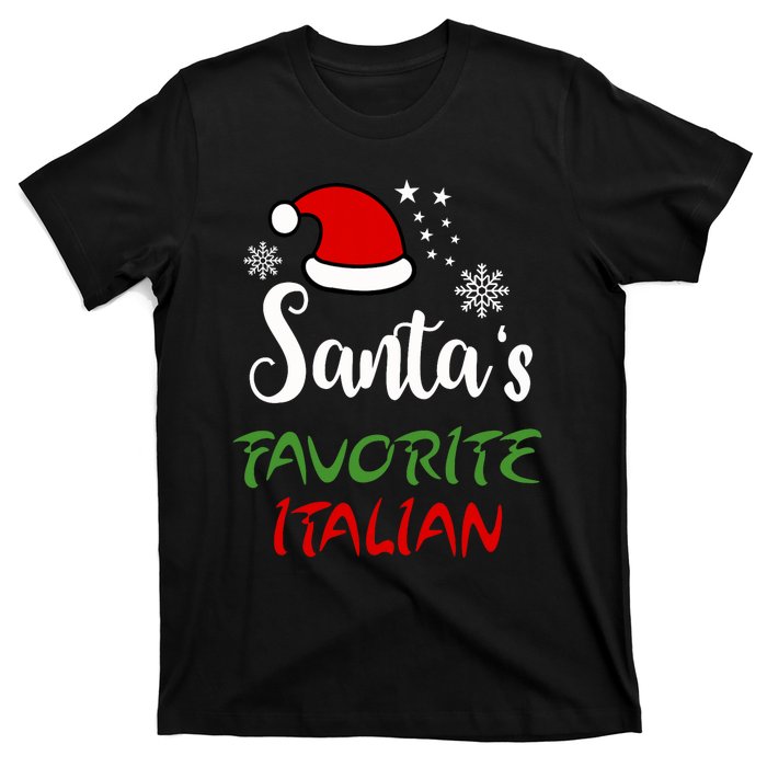 Santas Favorite Italian Funny Santa Hat Christmas Gift T-Shirt