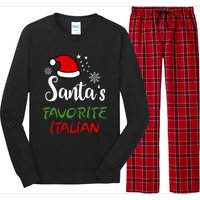 Santas Favorite Italian Funny Santa Hat Christmas Gift Long Sleeve Pajama Set