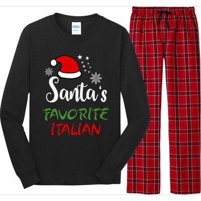 Santas Favorite Italian Funny Santa Hat Christmas Gift Long Sleeve Pajama Set