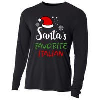 Santas Favorite Italian Funny Santa Hat Christmas Gift Cooling Performance Long Sleeve Crew