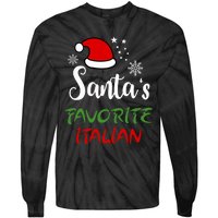 Santas Favorite Italian Funny Santa Hat Christmas Gift Tie-Dye Long Sleeve Shirt