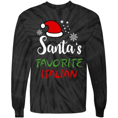 Santas Favorite Italian Funny Santa Hat Christmas Gift Tie-Dye Long Sleeve Shirt