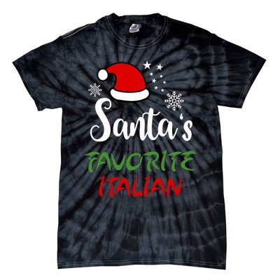 Santas Favorite Italian Funny Santa Hat Christmas Gift Tie-Dye T-Shirt