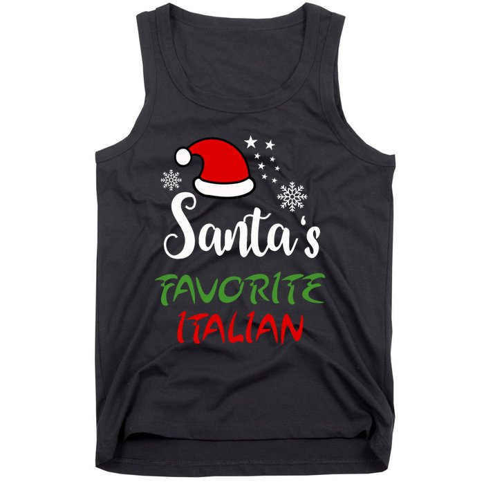 Santas Favorite Italian Funny Santa Hat Christmas Gift Tank Top