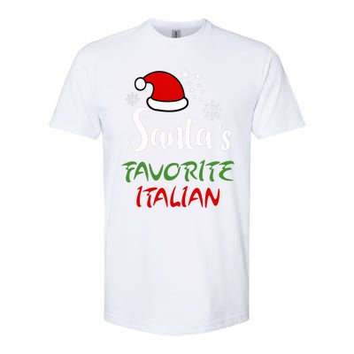 Santas Favorite Italian Funny Santa Hat Christmas Gift Softstyle CVC T-Shirt