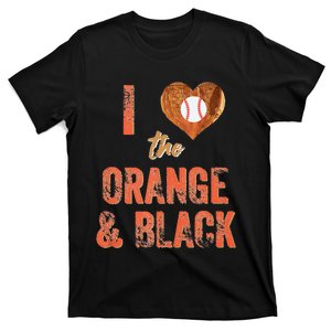 San Francisco I Love The Orange And Black Baseball T-Shirt