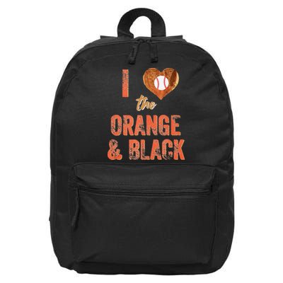 San Francisco I Love The Orange And Black Baseball 16 in Basic Backpack