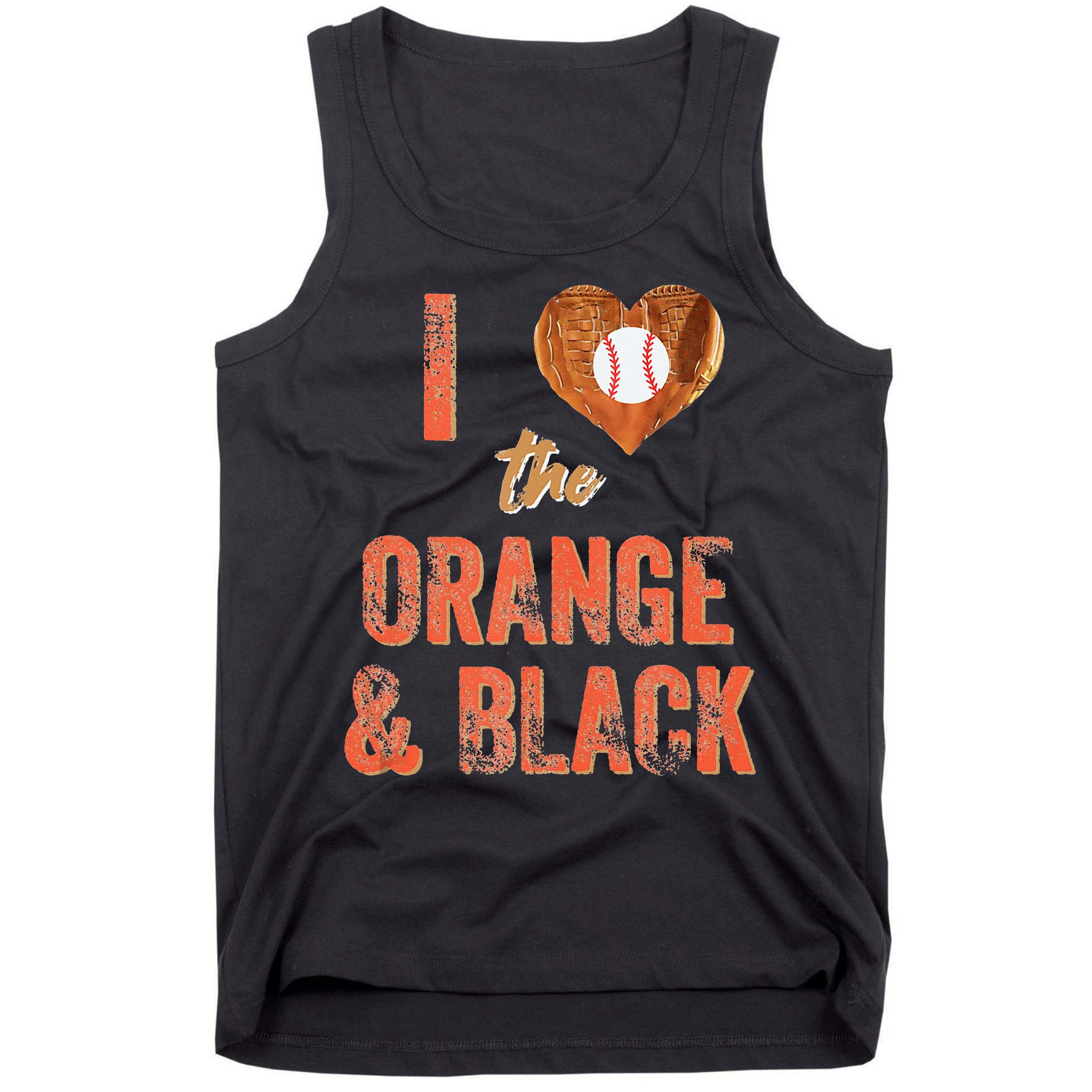 San Francisco I Love The Orange And Black Baseball Tank Top