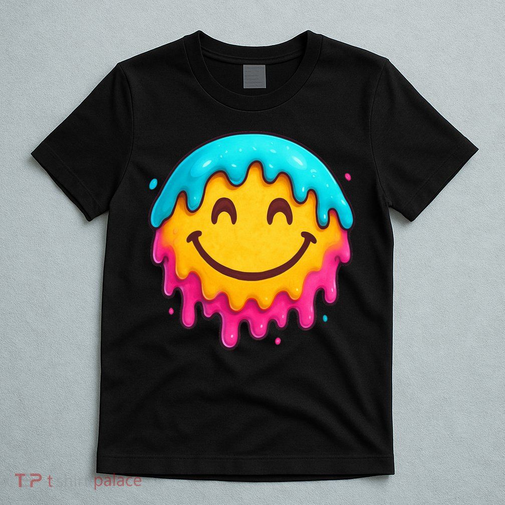 Smile Face Ice-Cream Drip T-Shirt