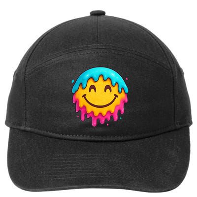 Smile Face Ice-Cream Drip 7-Panel Snapback Hat
