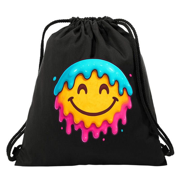 Smile Face Ice-Cream Drip Drawstring Bag