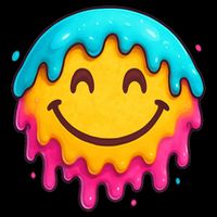 Smile Face Ice-Cream Drip Drawstring Bag