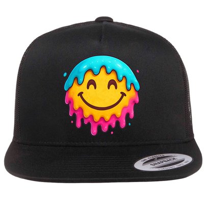 Smile Face Ice-Cream Drip Flatbill Hat